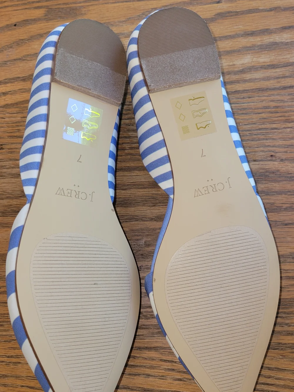 J Crew Zoe D’Orsay Flats Blue White Striped Pointed Toe Nautical Preppy 7 - Picture 4 of 4